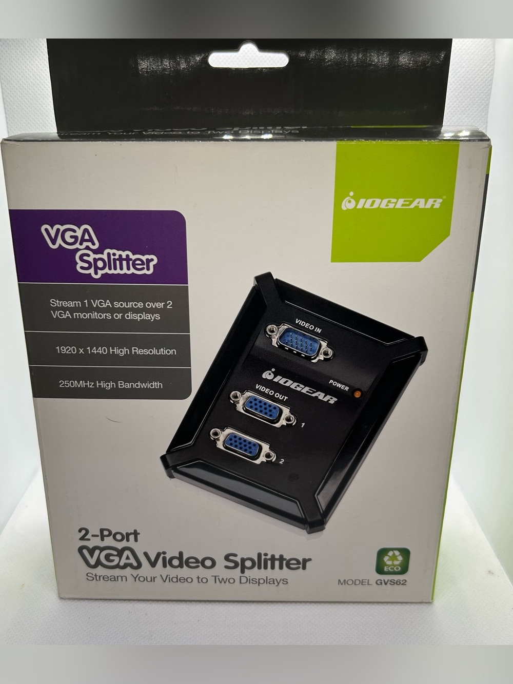 IOGEAR GVS62 2-Port VGA Video Splitter for Analog Displays NEW IN BOX NIB